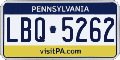 PA license plate LBQ5262