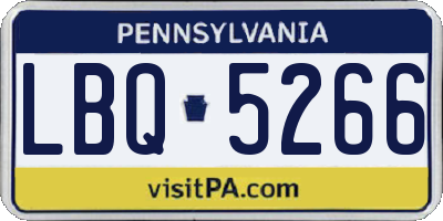PA license plate LBQ5266