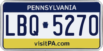 PA license plate LBQ5270