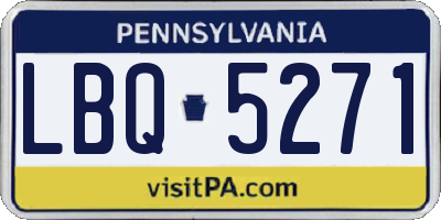 PA license plate LBQ5271