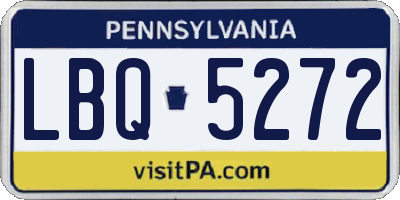 PA license plate LBQ5272