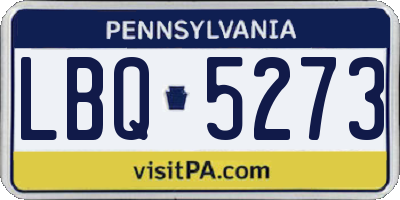 PA license plate LBQ5273