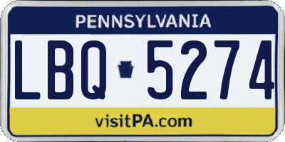PA license plate LBQ5274