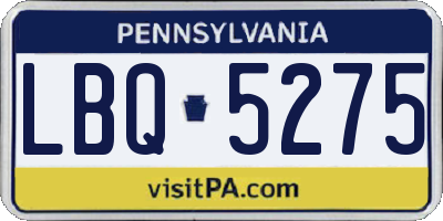 PA license plate LBQ5275