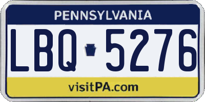 PA license plate LBQ5276
