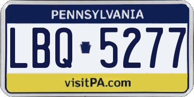PA license plate LBQ5277