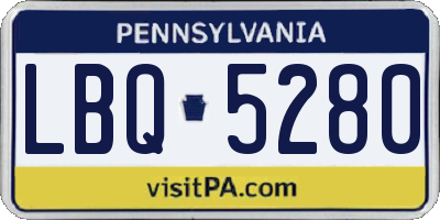 PA license plate LBQ5280