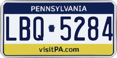 PA license plate LBQ5284
