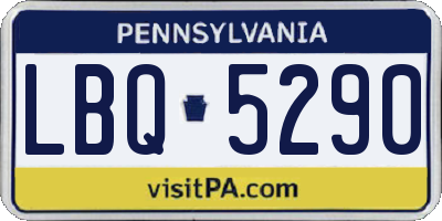 PA license plate LBQ5290