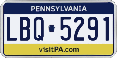 PA license plate LBQ5291