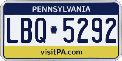 PA license plate LBQ5292