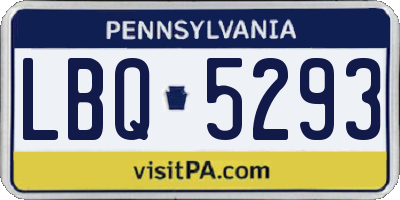 PA license plate LBQ5293