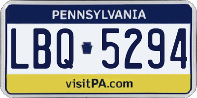 PA license plate LBQ5294