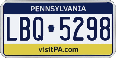 PA license plate LBQ5298