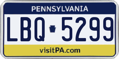 PA license plate LBQ5299