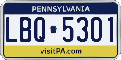 PA license plate LBQ5301