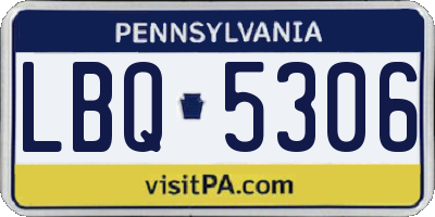 PA license plate LBQ5306