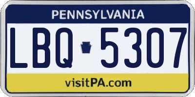 PA license plate LBQ5307