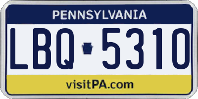 PA license plate LBQ5310