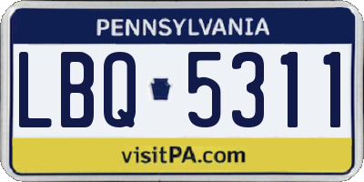 PA license plate LBQ5311