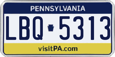 PA license plate LBQ5313