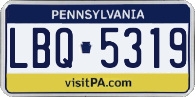 PA license plate LBQ5319