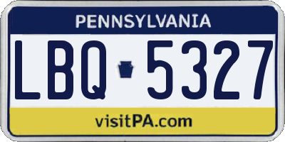 PA license plate LBQ5327