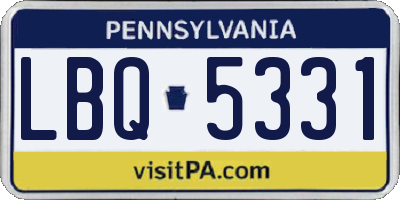 PA license plate LBQ5331