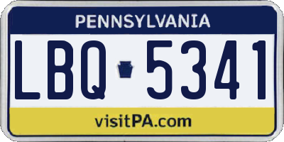PA license plate LBQ5341