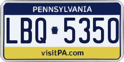 PA license plate LBQ5350