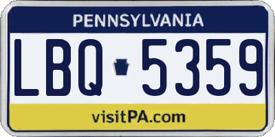 PA license plate LBQ5359