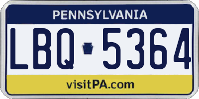 PA license plate LBQ5364