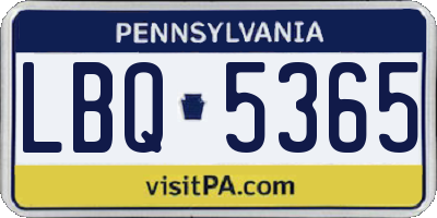 PA license plate LBQ5365