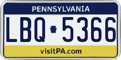 PA license plate LBQ5366