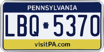 PA license plate LBQ5370