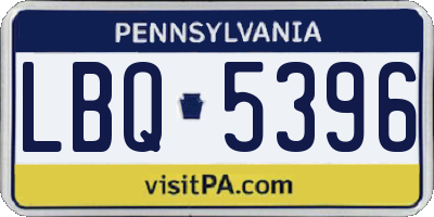 PA license plate LBQ5396