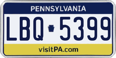 PA license plate LBQ5399