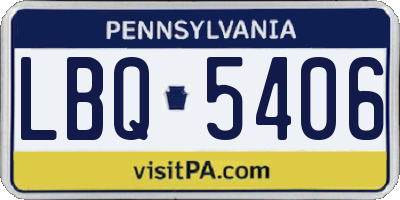 PA license plate LBQ5406
