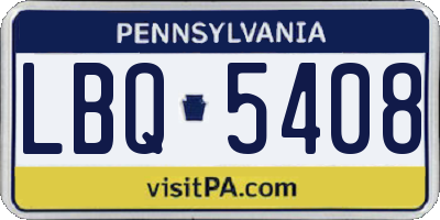 PA license plate LBQ5408