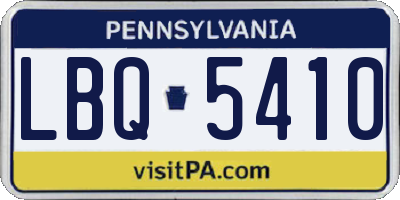 PA license plate LBQ5410
