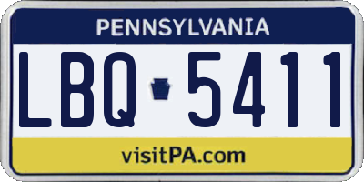 PA license plate LBQ5411