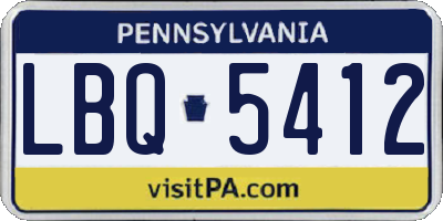 PA license plate LBQ5412