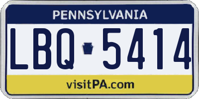 PA license plate LBQ5414