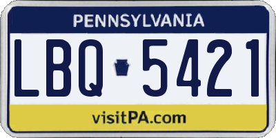 PA license plate LBQ5421