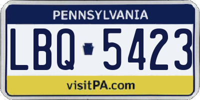 PA license plate LBQ5423