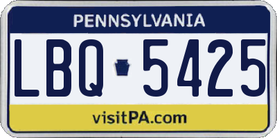 PA license plate LBQ5425