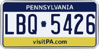 PA license plate LBQ5426