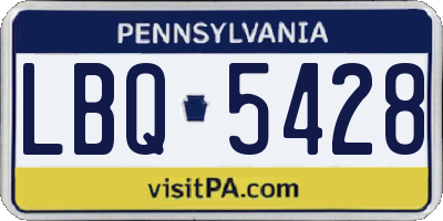 PA license plate LBQ5428