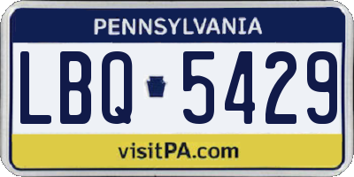 PA license plate LBQ5429