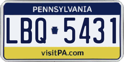 PA license plate LBQ5431